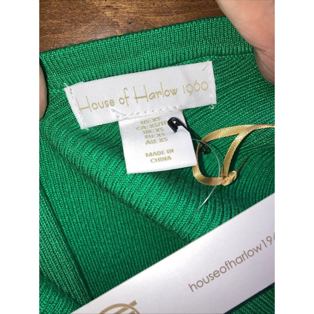 House of‎ Harlow 1960 Midi Dress Sz XS New Green Tank Resort Beach Saint Patrick - Picture 5 of 8